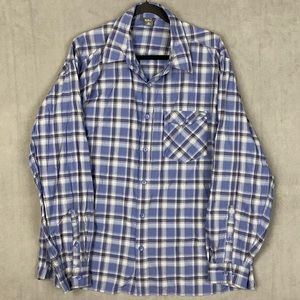 Royal Robbins Mens XL Regular Fit Button Up Long Sleeve Plaid 100%Cotton Shirt